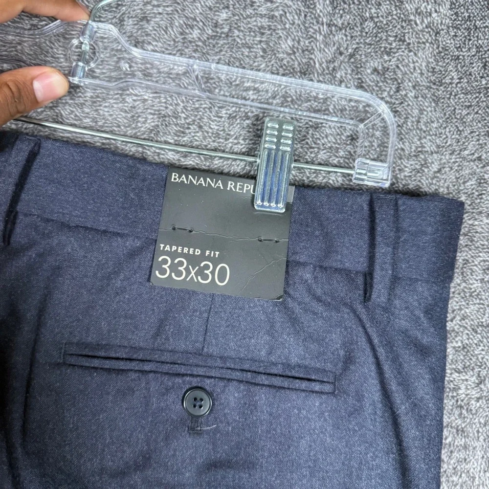 Banana Republic VBC Vitale Barberis Canonico 120s Wool Pants NWT 33x30 Navy